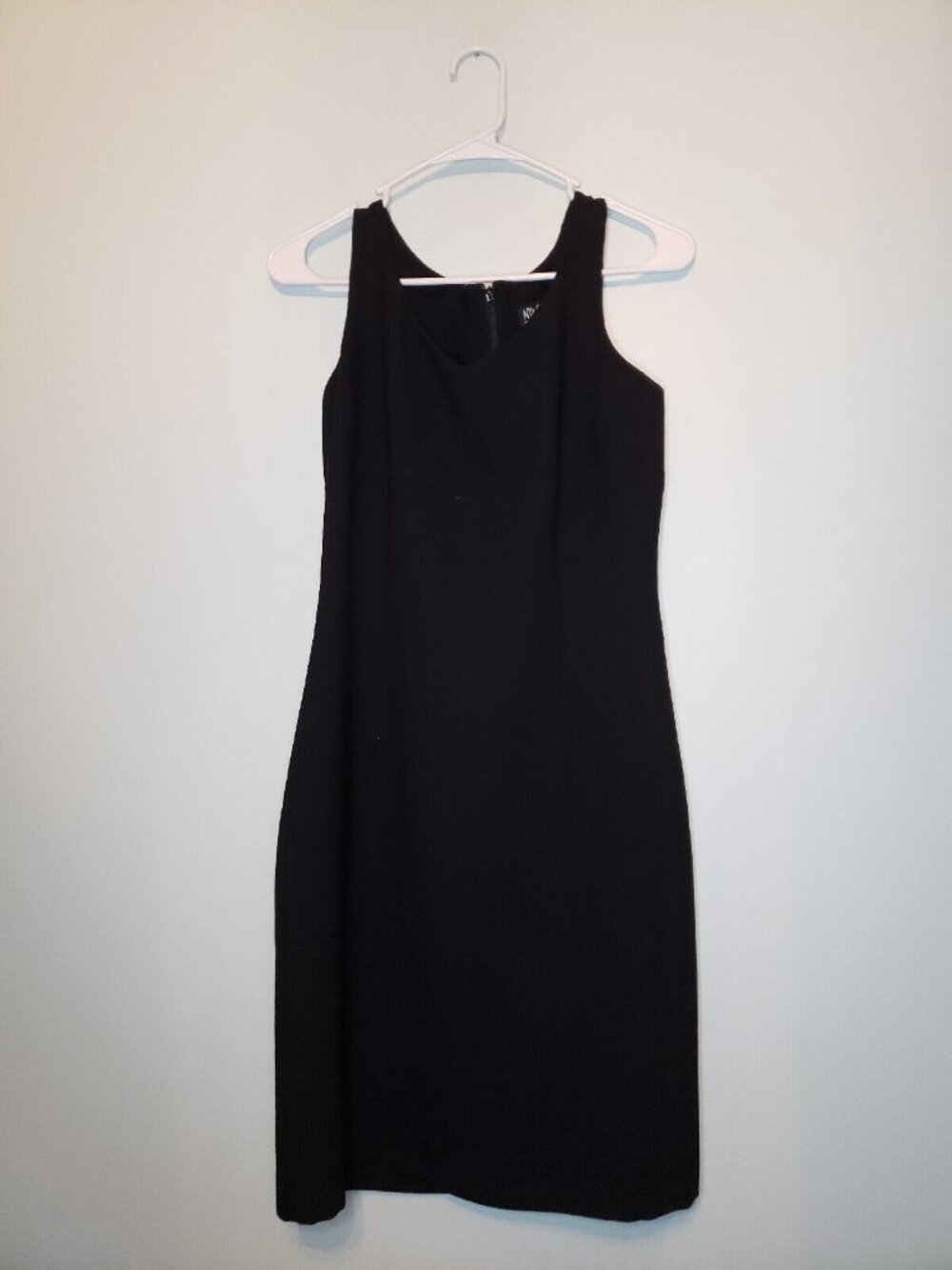 NY & Co Womens 6 Mini Sheath Dress Sleeveless V Neck Black Career LBD